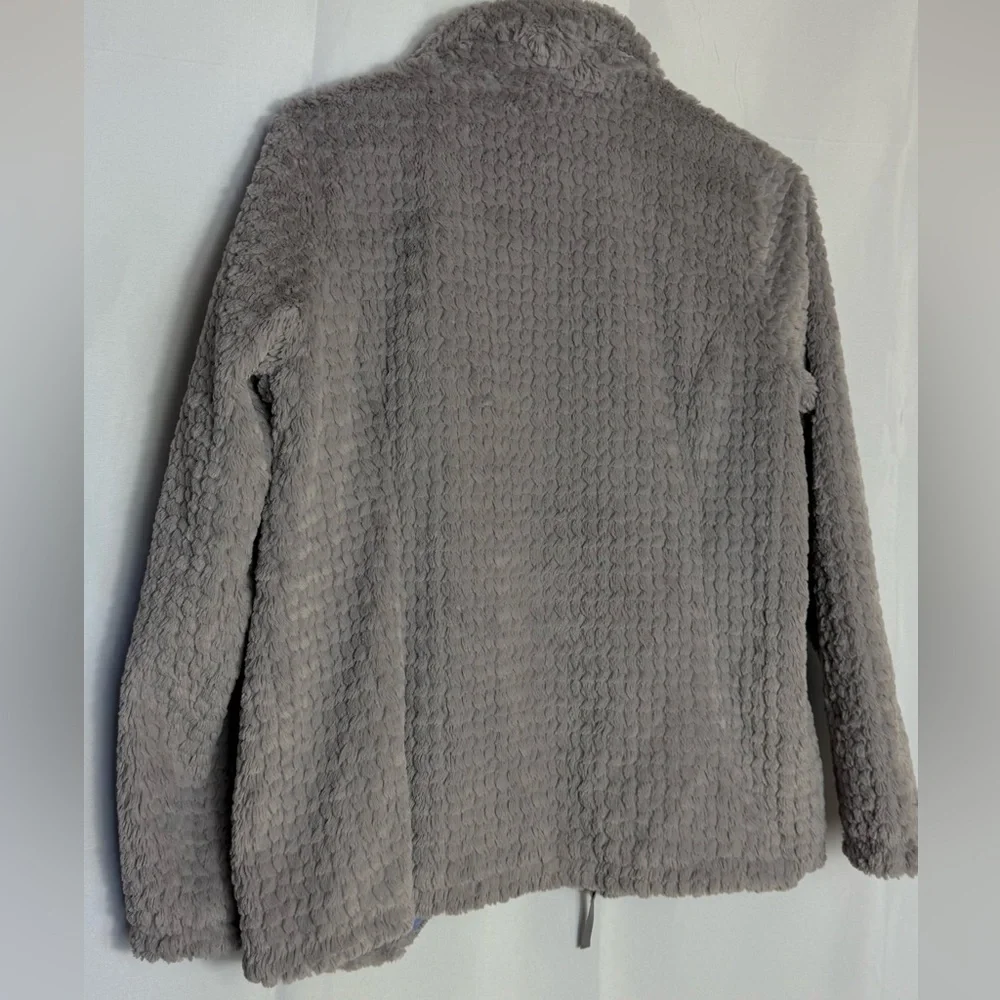 The North Face Textured Gray Jacket with Light Blue Interior
